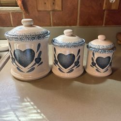 Blue Heart Canister Set