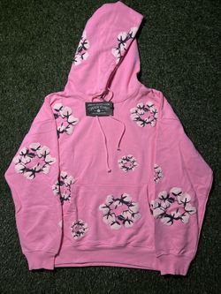 DENIM TEAR PINK HOODIE
