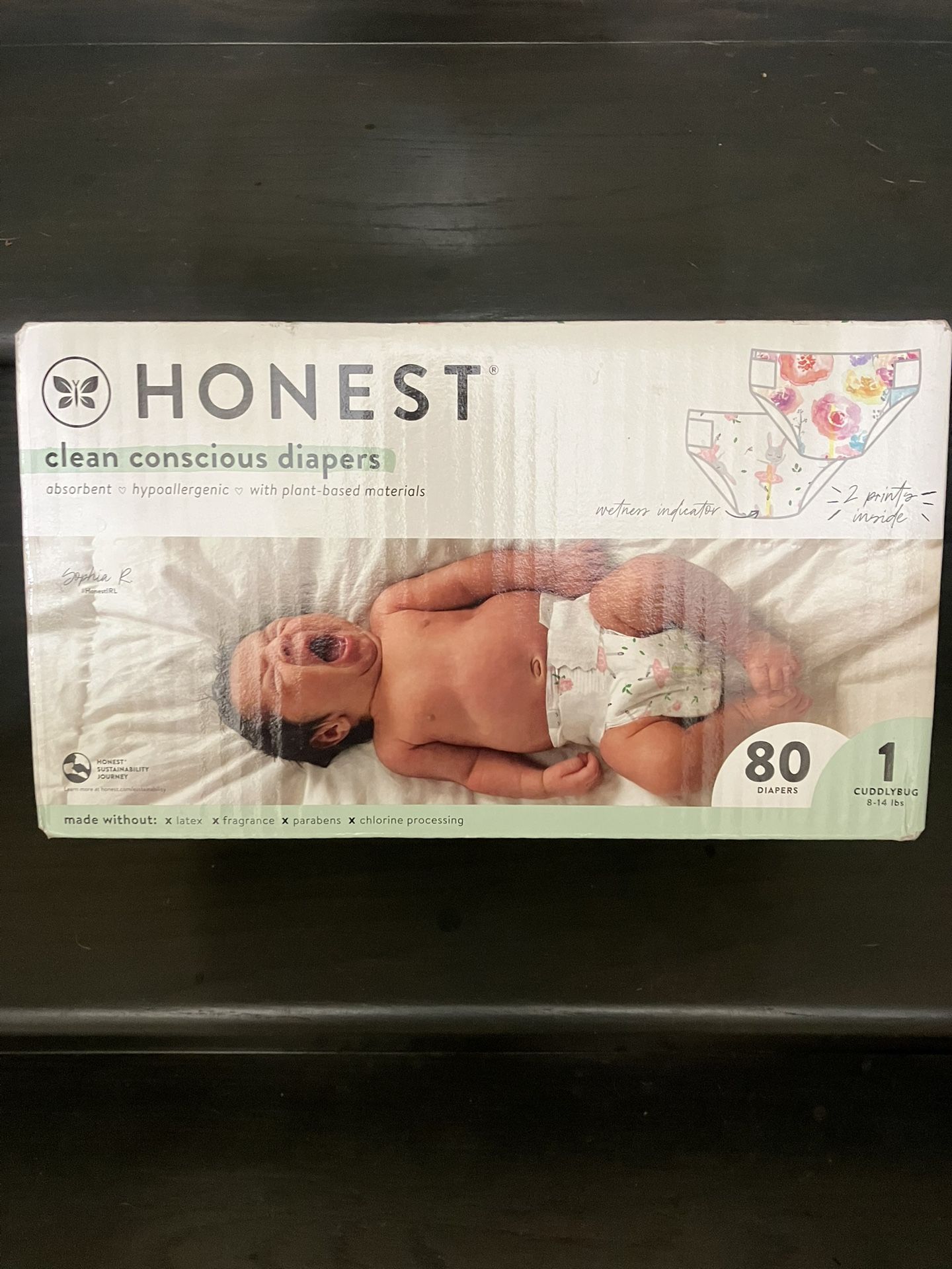 Sz 1 Honest Diapers (Sealed box) FREE
