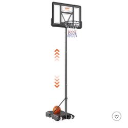 Basketball Hoop, 4-10 ft Adjustable Height Portabl