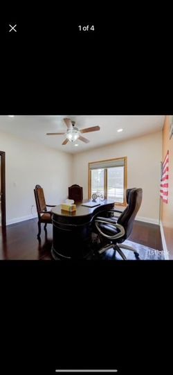 Set Of 4 ( 3 Chairs And Office Desk)
