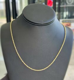 Jewelry 10k yellow gold solid Rope chain necklace 24.00” 2.5mm