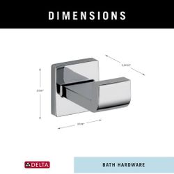 Delta 77535 Ara Single Towel Hook Bath Hardware Accessory in Polished Chrome