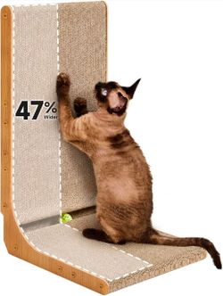 EHEYCIGA Extra Wide 16.5in Cardboard Cat Scratcher for Indoor Cats, Brown
L Shaped Scratching Post