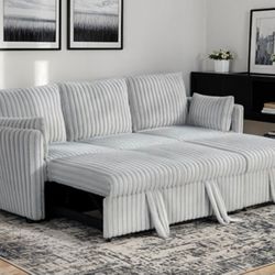 Brand New Light Grey Adjustable Sectional Sofa Sleeper 