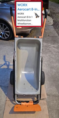 WORX WG050 AEROCART 8-IN-1 MULTIFUNCTION WHEELBARROW DOLLY CART GARDEN CARRIER