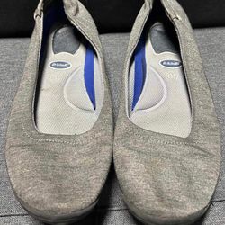 Dr Scholls Shoes Womens 8.5  Ballet Flats Slip On Grey Comfort Shoes