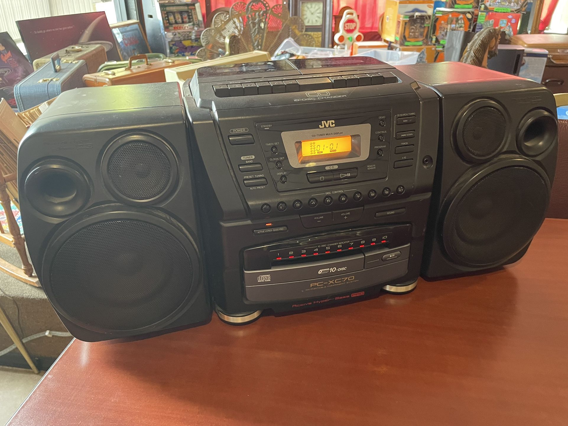 JVC PC-XC70 Stereo System Boombox 10 CD Changer