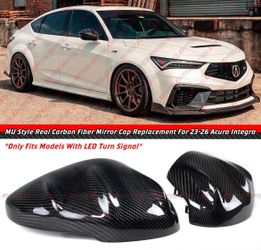 23-26 Acura Integra M-Style Carbon Fiber Side Mirror Cover Cap W/ Light