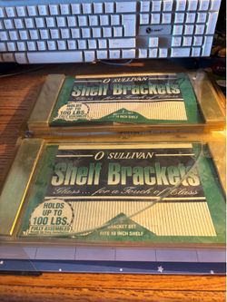 2 sets of shelf brackets in brass and glass