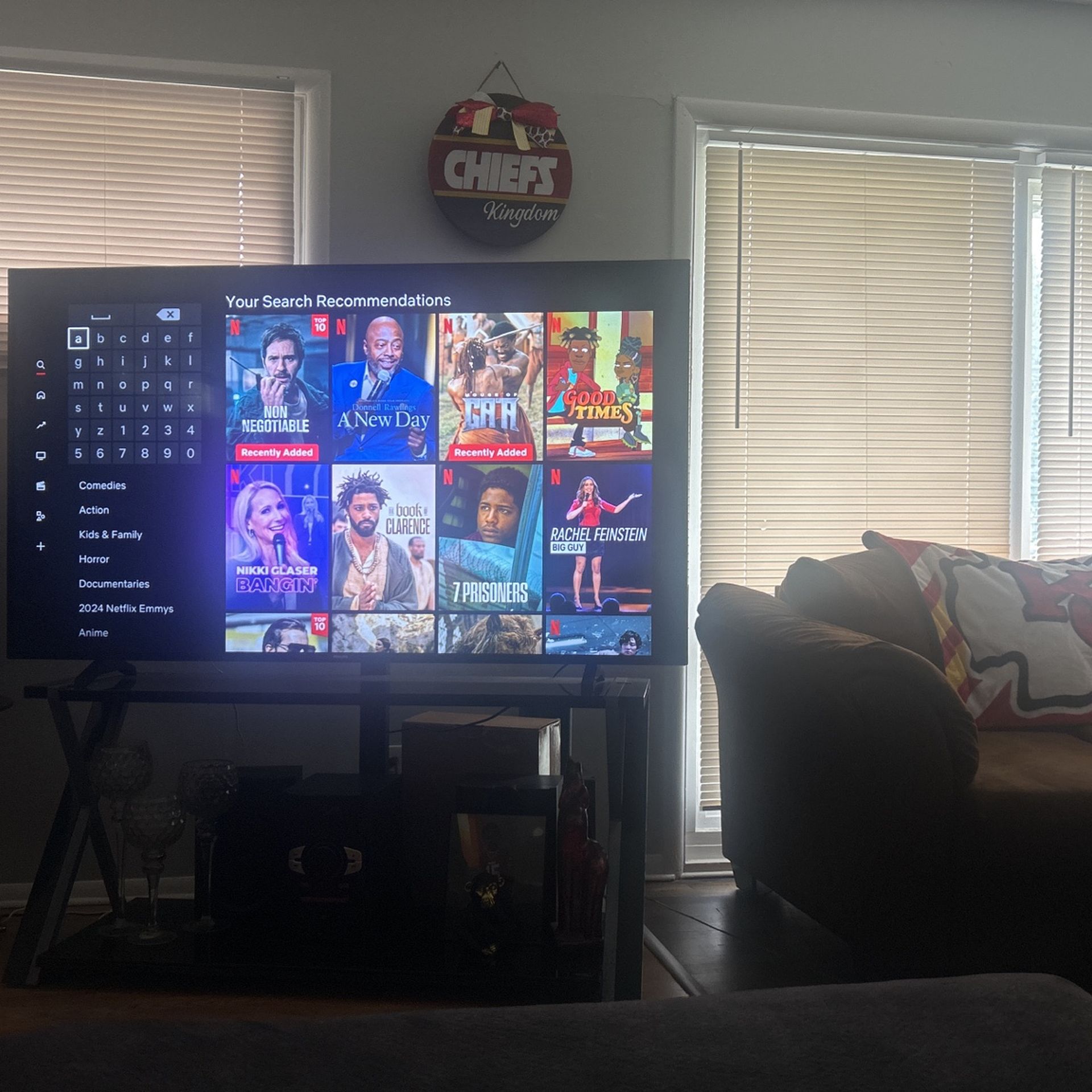65 Inch Phillips 4K Smart Tv With Black Glass Tv Stand