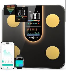 RunStar Scale for Body Weight, Smart Scale with 8-in-1 VA Display, High Precision Bathroom Digital