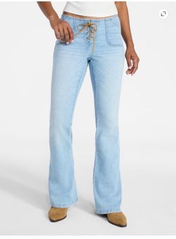 New Lace up waist bootcut jeans Medium