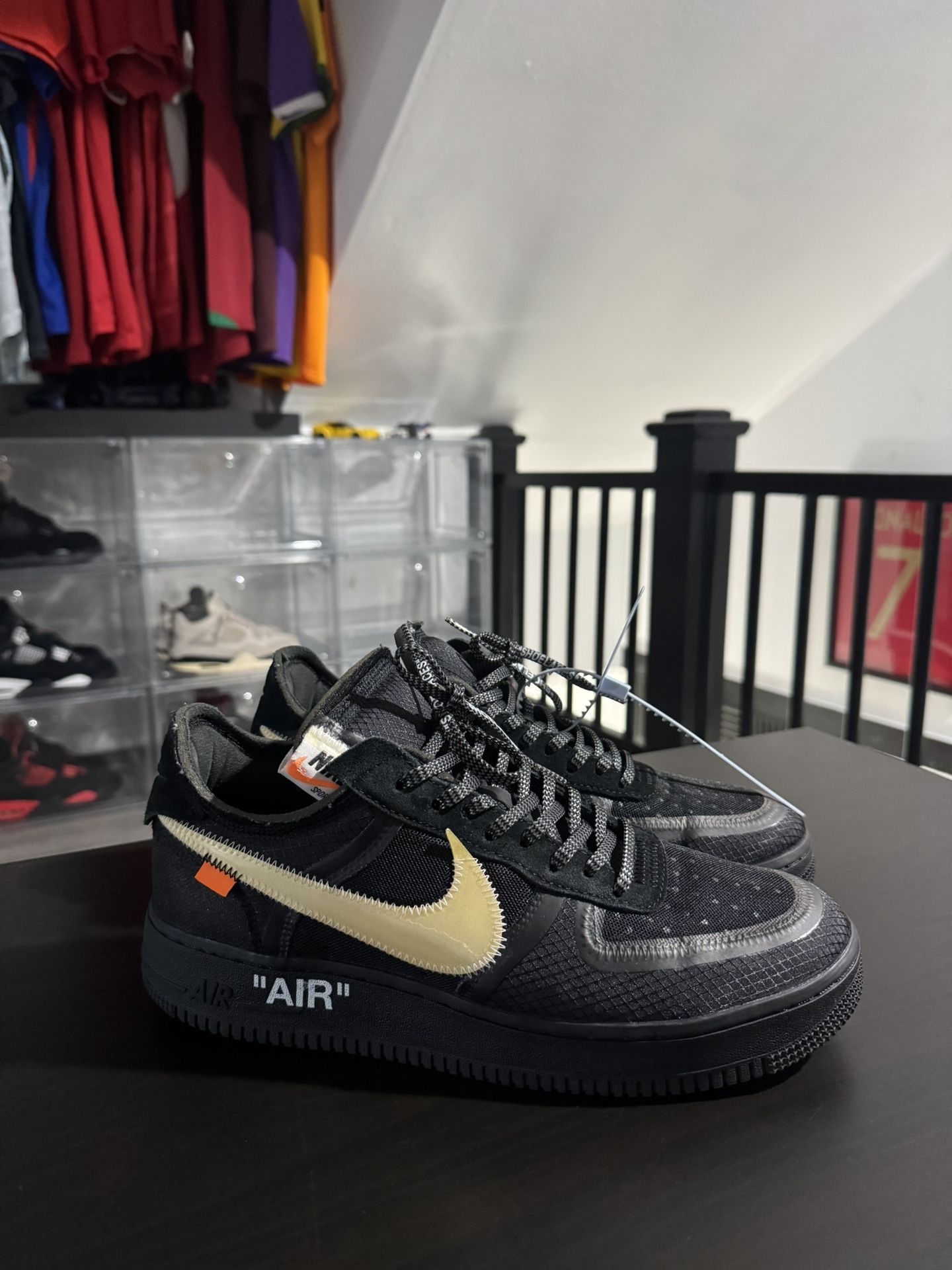 Nike Off-White X Air Force 1 Low 'Black' The Ten Pre-owned Size Us 10 Mens