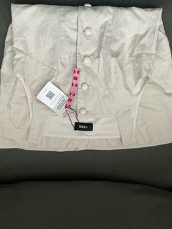Cider Beige Button-Front Mini Skirt