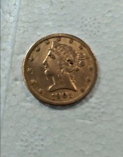 1901 America United Five Doller Gold Coin