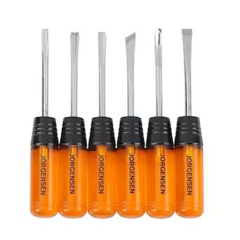 JORGENSEN 6 -Pack Woodworking Chisel Set - Juego De Cinceles Para Tallar Madera De 6 Piezas