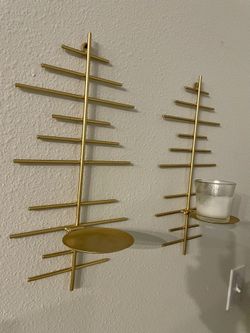 Modern Gold Wall Candle Holders – Set of 2