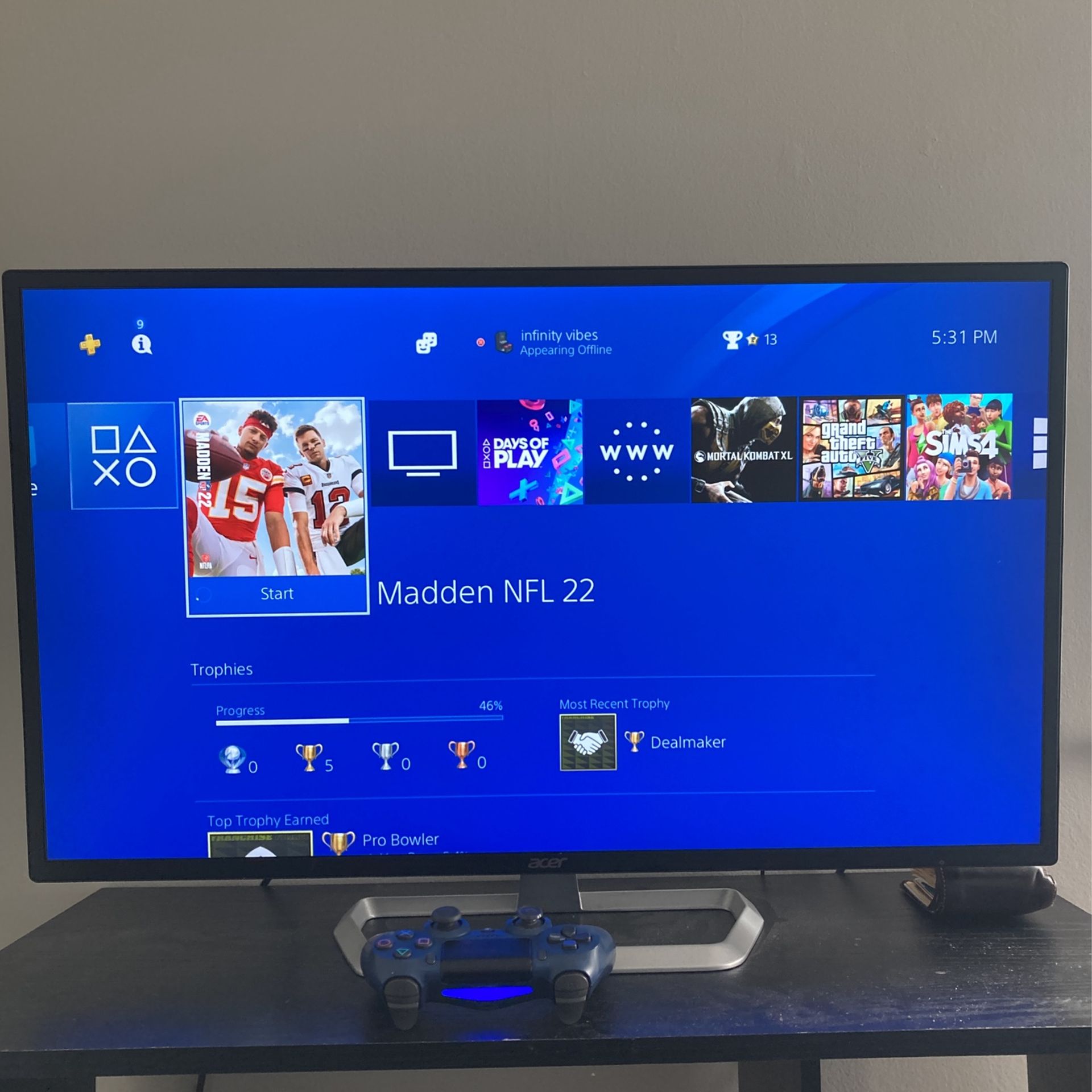 PS4 & 32 Inch Monitor Bundle