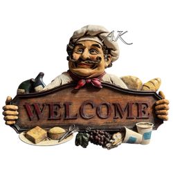 Fat Chef WELCOME Kitchen Wall Art