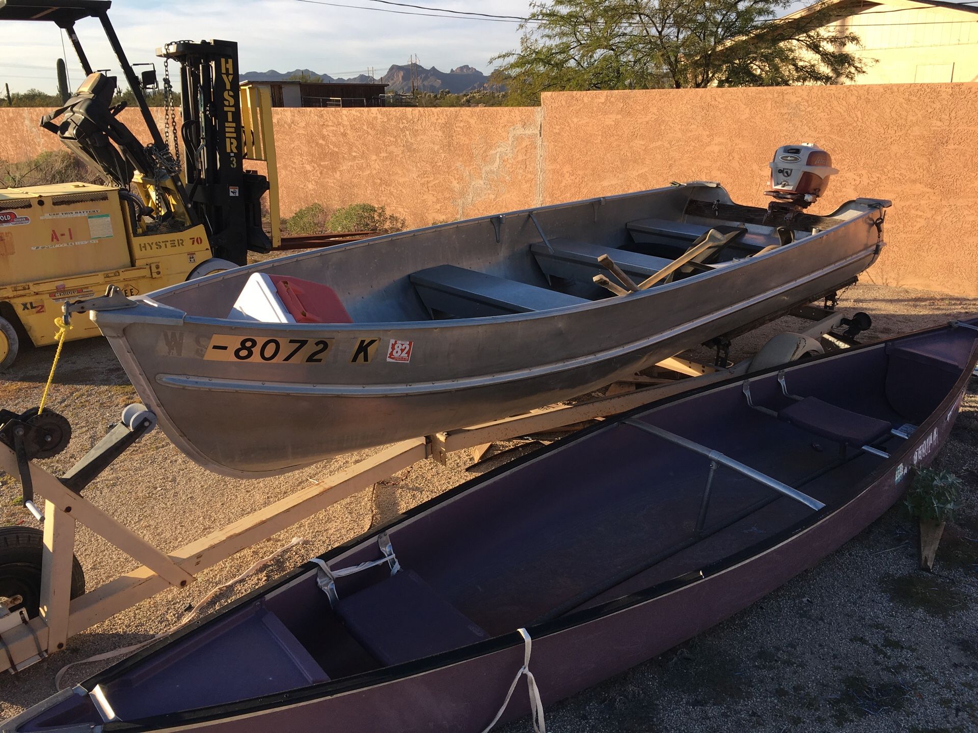 1959 14 ft aluminum Johnson boat w/ original motor