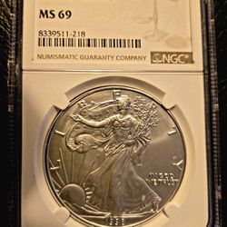 1998 MS69 Silver Eagle S$1