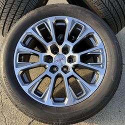 2026 Denali OEM 22s Wheels On Bridgestone 275/50/22 Tires.