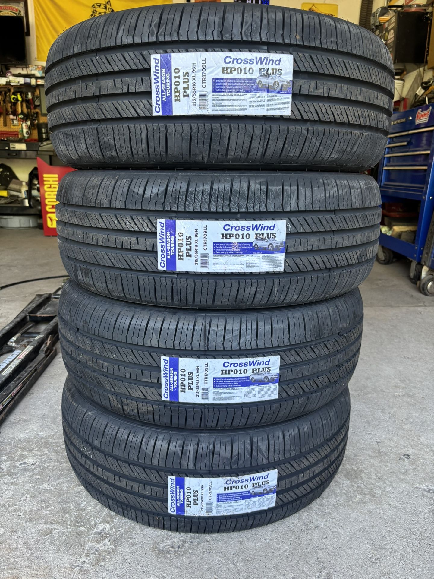 (4) - 215/55/18 Crosswind HP10 Plus All Season Tires