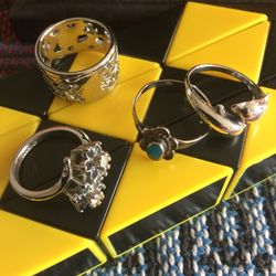Silver Rings 💍 Sterling Silver Jewelry 🦋 Rings are size #5 priced $25 each welcome to visit 💍💍💍
