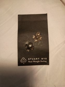 Vintage Sterling Stuart Nye Clip On Earrings 