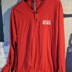 XL Michael Kors Vibrant Red Long Sleeve