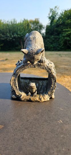 Cat and Frog Resin Garden Figurine