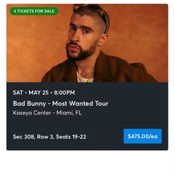 BAD BUNNY CONCERT FACE VALUE