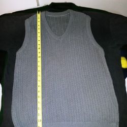 Vintage Late 80's Early 90's Knit Gray Medium M Fashion Vest Shirt