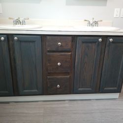 Bathroom Vanity Double Sink With Faucets