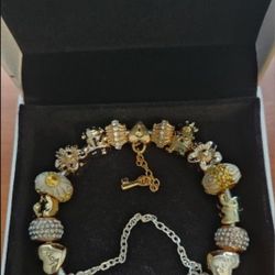 New authentic Pandora charm bracelet with European charms