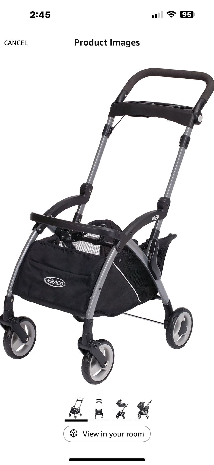 Graco SnugRider Elite Car Seat Carrier, Lightweight Frame, Travel Stroller Accepts any Graco SnugRid