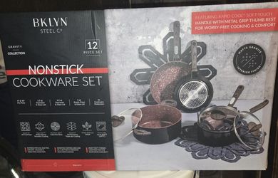 Brooklyn Steel Co. Cookware Set Pots Sauce Pans Glass Lids