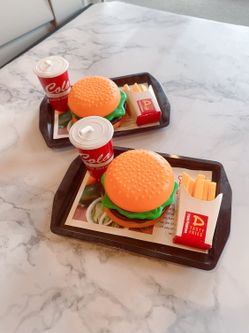 Kid’s Fast Food Restaurant Food Toy Set for Gift, Surprise, Pretend Kitchen, and Play Order