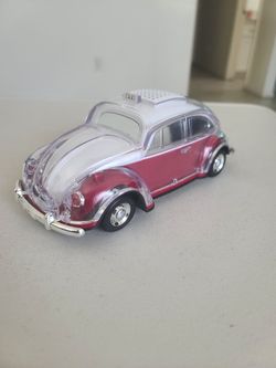 Volkswagen Beetle Red Speaker Bluetooth Portable USB Aux LED Light