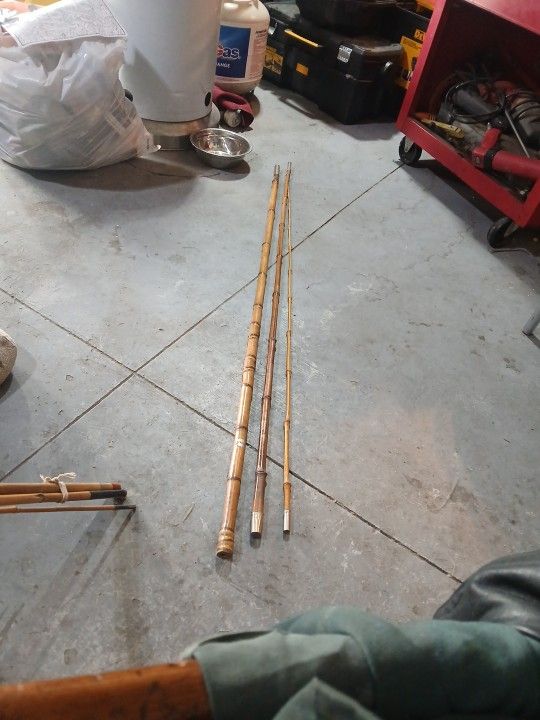 Vintage/antique Handmade Bamboo Fishing Rods