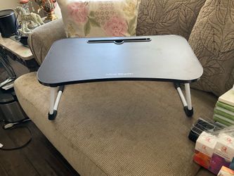 Portable Folding Laptop Desk Bed Tray – Adjustable Lap Desk with Tablet Slot