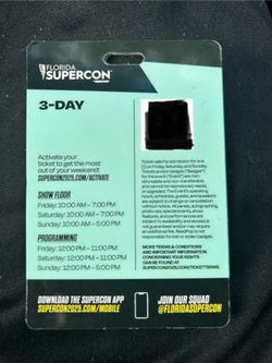 SUPER CON 3 DAY PASS JULY 18-20.
