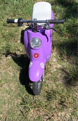 Purple Kids Electric Scooter Moped