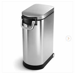 35L X-Large Pet Food Can, Storage Container with Magnetic Scoop, Brushed Stainless Steel