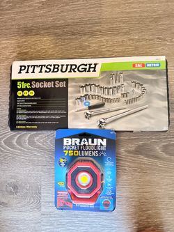 $50 for both Socket Set and Magnetic Lamp 750 Lumens Rechargeable