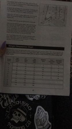 Weider pro online 9940 weight chart