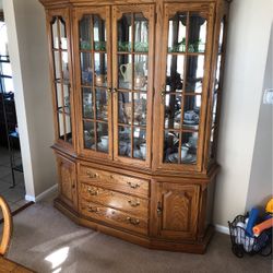 China Hutch, Table And Chairs