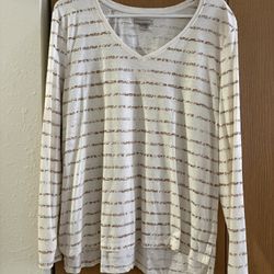 Long Sleeve Tan And Cream Shirt 