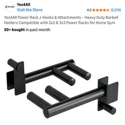 Power Rack J Hooks Attachments Multi Use Heavy Duty 